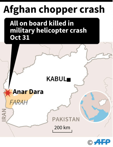 アフガン軍ヘリが悪天候により墜落、25人死亡 タリバンは撃墜と主張