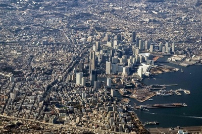 Aerial view of Yokohama city, Kanagawa