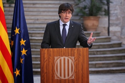 カタルーニャのプチデモン氏が演説、住民に「民主的な抵抗」促す
