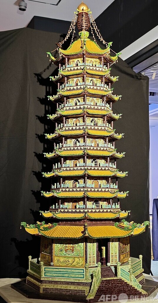 中国大報恩寺瑠璃塔の木造模型 110年ぶりに南京の原所在地に