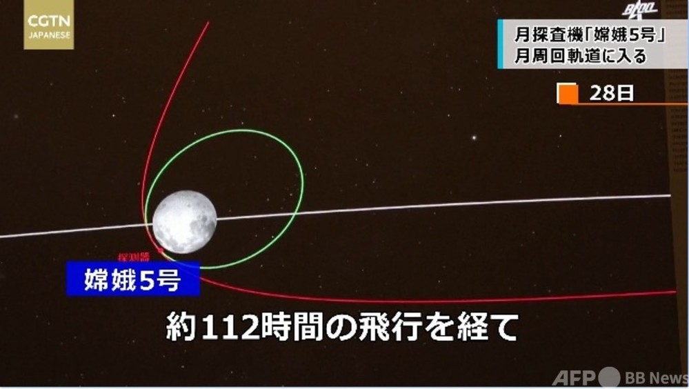 動画 月探査機 嫦娥5号 月周回軌道に入る 写真1枚 国際ニュース Afpbb News