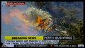 豪ニュースTV、スカイニューズ（SKYNEWS）が放映したパース（Perth）近郊で発生した山火事の様子（2011年2月6日撮影）。(c)AFP/SKYNEWS