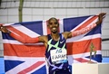 陸上、ダイヤモンドリーグ、メモリアル・ヴァンダム。世界新記録で男子1時間走を制し、喜ぶモハメド・ファラー（2020年9月4日撮影）。(c)Martin BUREAU / AFP