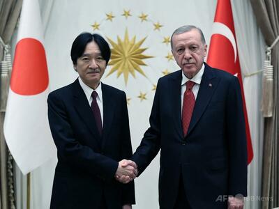 トルコ公式訪問中の秋篠宮さま、エルドアン大統領を表敬訪問