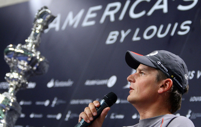 挑戦艇エミレーツ・チーム・ニュージーランド 第32回アメリカス・カップ開幕を控え会見を行う