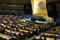 ロシアによるウクライナ侵攻から3年となるのにあわせて開かれた国連総会で、ウクライナの領土保全を再確認する決議案について採決が行われる様子。米ニューヨークの国連本部で（2025年2月24日撮影）。(c)CHARLY TRIBALLEAU / AFP