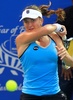 女子テニス、BMWマレーシア・オープン、シングルス準決勝。リターンを狙うアレクサンドラ・ダルゲルー（2015年3月7日撮影）。(c)AFP/UTUSAN MELAYU (M) BERHAD