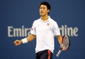 テニス、全米オープン（The US Open Tennis Championships 2014）男子シングルス準々決勝。勝利を喜ぶ錦織圭（Kei Nishikori、2014年9月3日撮影）。(c)AFP/Getty Images/ Streeter Lecka