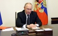 ロシア・モスクワ郊外の公邸から、安全保障会議にオンラインで出席するウラジーミル・プーチン大統領（2022年10月19日撮影）。(c)Sergei ILYIN / SPUTNIK / AFP