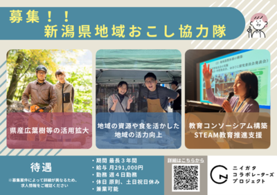 令和8年度新潟県地域おこし協力隊（ニイガタコラボレーターズ）を募集します