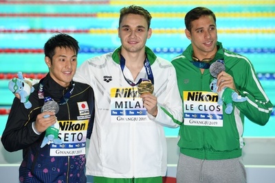 瀬戸大也が男子200mバタフライで銀メダル、世界水泳