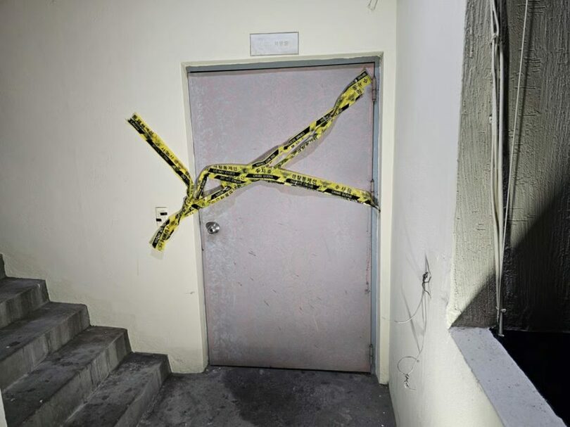 警察により統制された現場(c)news1