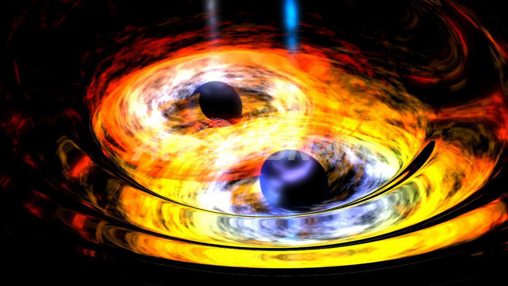合体していくブラックホールの想像図を公開、NASA 合体していくブラックホールの想像図を公開、NASA