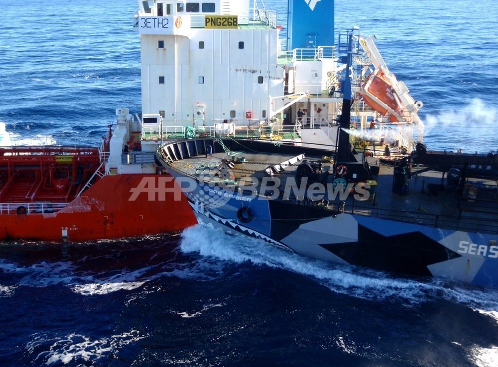 シー・シェパード抗議船、調査捕鯨船と再び衝突 写真11枚 国際