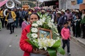 メキシコ西部ミチョアカン州で執り行われた、自然保護活動家のオメロ・ゴメスさんの葬儀の様子（2020年1月30日撮影）。(c)Enrique Castro / AFP
