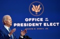 米デラウェア州ウィルミントンで演説するジョー・バイデン次期大統領（2020年11月9日撮影）。(c)Angela Weiss / AFP