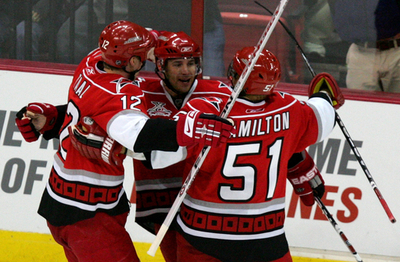 ハリケーンズ ホームでペンギンズを降す