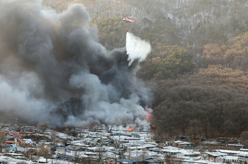 韓国・ソウルのスラム街で大規模火災、500人避難
