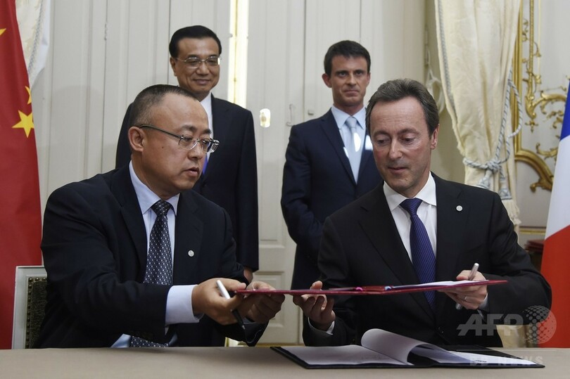 訪仏中の中国首相、温室効果ガス排出削減目標を発表