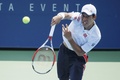 テニス、全米オープン（The US Open Tennis Championships 2014）男子シングルス1回戦。リターンを打つ錦織圭（Kei Nishikori、2014年8月26日撮影）。(c)AFP/Kena Betancur