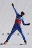 2010年%%バンクーバー冬季五輪%%、ノルディックスキー・ジャンプ団体決勝。ドイツは1035.8点で銀メダルを獲得した。写真は飛躍を終えてガッツポーズをするドイツのミヒャエル・ノイマイヤー（%%Michael Neumayer%%）。（2010年2月22日撮影）(c)AFP/DON EMMERT