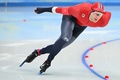 北京冬季五輪、スピードスケート男子1000メートル。レースに臨むノルウェーのホーバルホルメフィヨルト・ロレンツェン（2022年2月18日撮影）。(c)SEBASTIEN BOZON / AFP