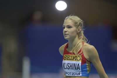 ロシア唯一の陸上選手、クリシナが女子走り幅跳びで決勝進出 写真7枚