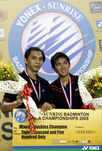 バドミントン・アジア選手権2008 リンベレ／マリサ組が男女混合を制す
