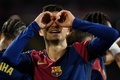 24-25スペイン1部リーグ第10節、FCバルセロナ対セビージャFC。2点目のゴールを喜ぶFCバルセロナのペドリ（2024年10月20日撮影）。(c)Josep LAGO/ AFP