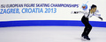 フィギュアスケート欧州選手権（ISU European Figure Skating Championships 2013）は26日、クロアチアのザグレブ（Zagreb）で行われ、男子シングル・フリースケーティング（FS）では、スペインのハビエル・フェルナンデス（Javier Fernandez）が合計274.87点で優勝を飾った。

演技に臨むフローラン・アモディオ（Florent Amodio、2013年1月26日撮影）。(c)AFP/HRVOJE POLAN
