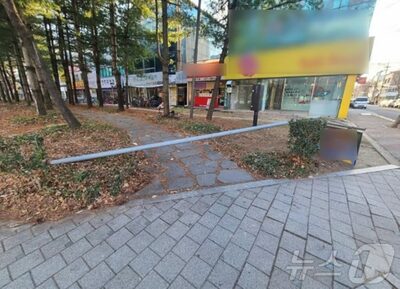 無許可の鉄製案内板が直撃、通行人が重傷…韓国・自治体が全数調査に着手