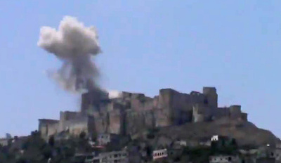 シリア政府軍、世界遺産の要塞に空爆か