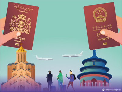 中国とジョージア 相互ビザ免除協定に調印