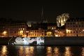 フランス・パリのノートルダム大聖堂（Notre Dame Cathedral）を背景に、セーヌ（Seine）河岸に光と映像で映し出された日本の情景。日仏交流150周年記念イベントの一環（2008年9月25日撮影）。(c)AFP/FRANCOIS GUILLOT