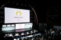 フランス・パリでの2024年パリ五輪ロゴ公表式典の会場内の様子（2019年10月21日撮影）。(c)STEPHANE DE SAKUTIN / AFP