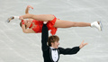 12-13フィギュアスケートGPシリーズ第6戦、NHK杯（NHK Trophy 2012）は23日、宮城県利府町のセキスイハイムスーパーアリーナで行われ、ペア・ショートプログラム（SP）ではロシアのベラ・バザロワ（Vera Bazarova）/ユーリ・ラリオノフ（Yuri Larionov）組が65.61点で首位に立った。

57.07点で4位につけたアナスタシヤ・マルチュシェワ（Anastasia Martiusheva）/アレクセイ・ロゴノフ（Alexei Rogonov）組（2012年11月24日撮影）。(c)AFP/Toru YAMANAKA