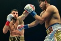 ボクシング、WBA世界クルーザー級タイトルマッチ。対戦するヒルベルト・ラミレス（右）とアルセン・グラミリアン（2024年3月30日撮影）。(c)Frederic J. Brown / AFP