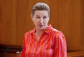 デンマーク・コペンハーゲンの議会で審議に臨むメッテ・フレデリクセン首相（2023年5月31日撮影）。(c)Liselotte Sabroe / Ritzau Scanpix / AFP