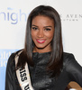 2011年の優勝者、アンゴラ代表のレイラ・ロペス（Leila Lopes）さん。米ニューヨークで開かれたイベントで（2012年9月20日撮影）。(c)AFP/Getty Images/Jason Kempin