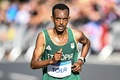 パリ五輪、陸上男子マラソン。レースに臨むエチオピアのタミアト・トラ（2024年8月10日撮影）。(c)Kirill KUDRYAVTSEV / AFP