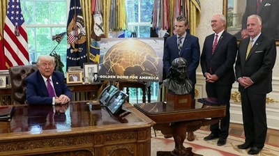 動画:新ミサイル防衛システム「ゴールデンドーム」構想を正式発表 トランプ氏
