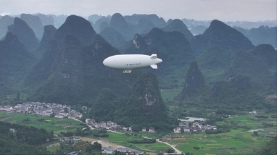 中国の有人飛行船「祥雲」 試験営業開始 