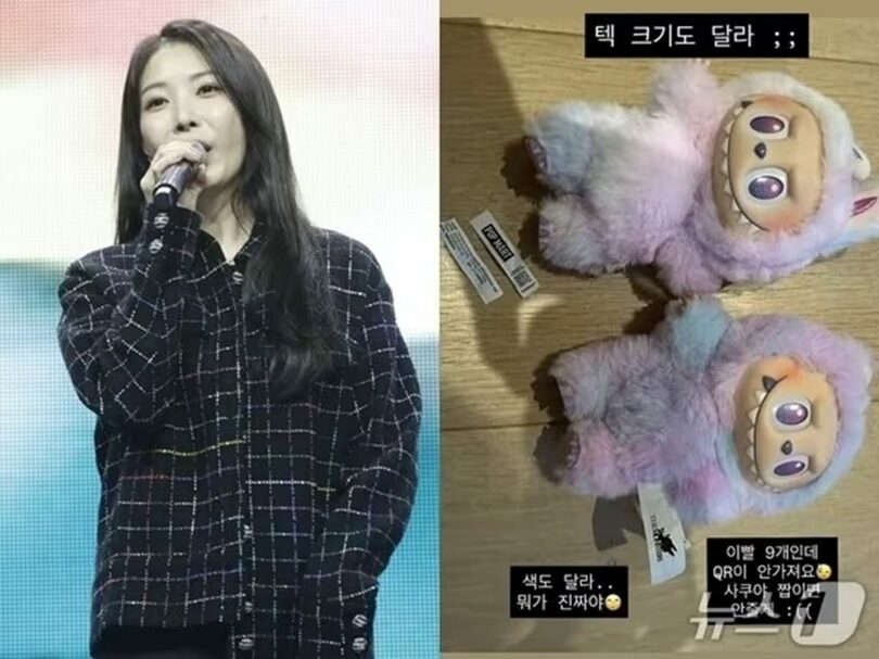 歌手BoAがSNSに投稿した「ラブブ」人形に関する写真＝SNSキャプチャ(c)news1