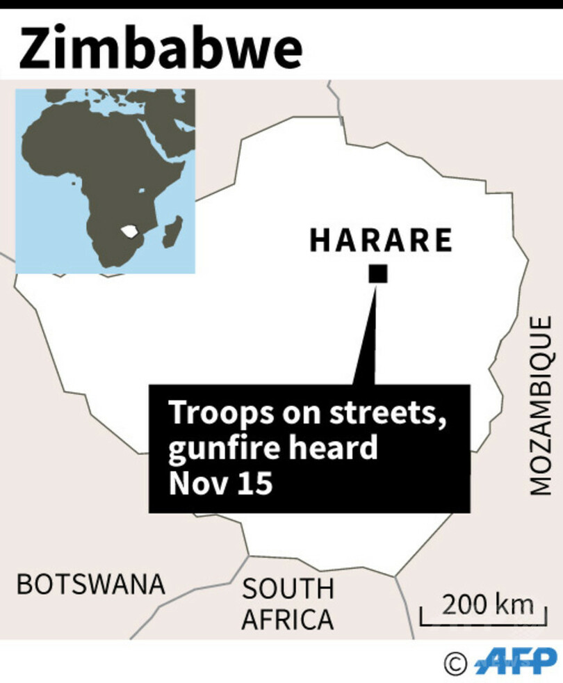 ジンバブエで軍が実力行使 「大統領周辺の犯罪者」標的、クーデターは否定