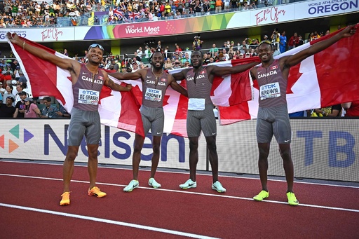 カナダが男子400mリレー金、米国敗れる波乱 世界陸上 写真6枚 国際 