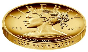 米100ドル記念硬貨、自由の女神モデルに初めてアフリカ系女性 写真1枚