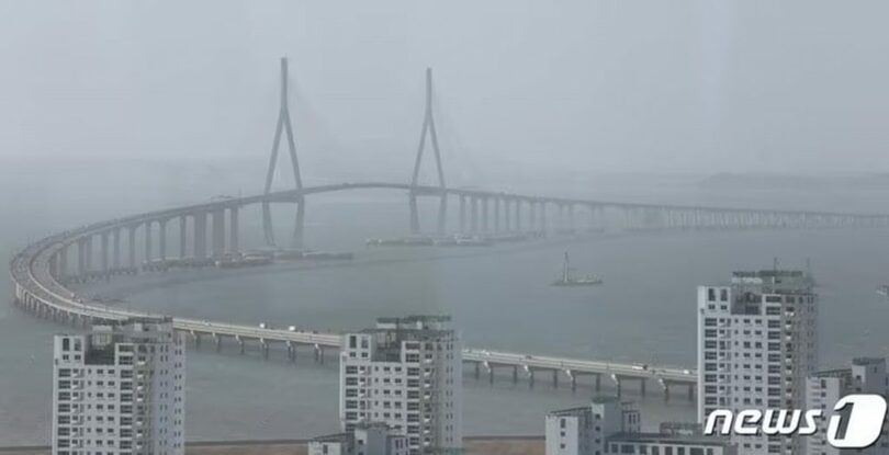 인천시 장수구 마츠시마 호라로부터 바라보는 인천 오오하시(c) news1