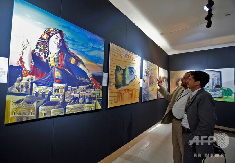 「全人類へのメッセージ」、内戦犠牲者を描いた展覧会 イエメン