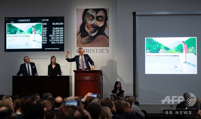 ホックニー氏作品、102億円で落札 存命芸術家では史上最高額