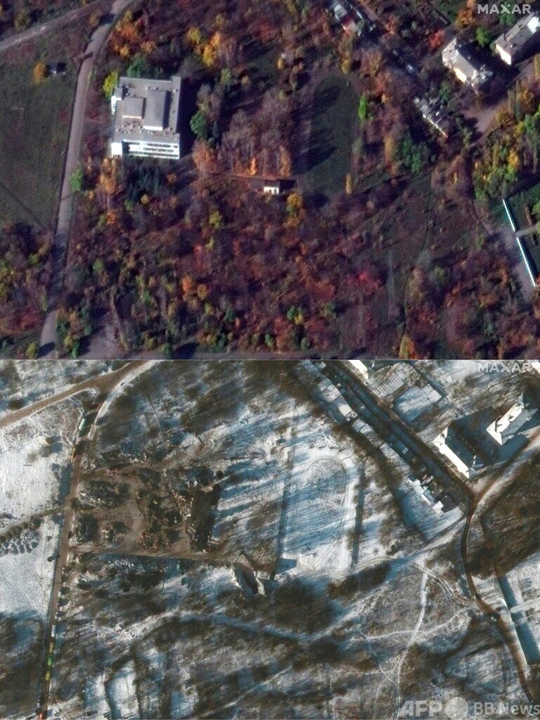 ウクライナ各地に破壊の爪痕 攻撃前後の衛星画像